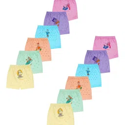 YELLOWDELIGHT Girls Pack Of 12 Printed Boy Shorts Br YD 670 Gaja (g) lite drawer 0-6m-12p-57
