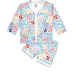 THE COTTON BABY Kids Printed Pure Cotton Jhabla With Shorts-picture-40