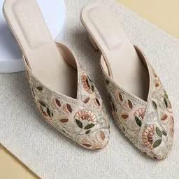 V-WALK Embellished Party Block Mules-13