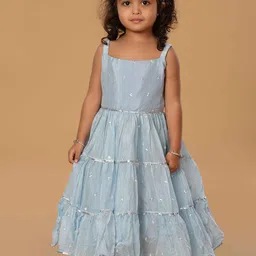 The Mini Trunk Girls Flowy Spagetti Embellished A-Line Dress-image-51
