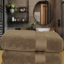 Myntra Elegant Homes Brown 2 Cotton 600 GSM Bath Towel-image-5
