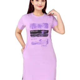 WOOL 4U Women Printed Extended Sleeves Pockets T-shirt-image-93