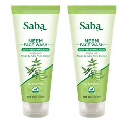 Saba Set Of 2 Neem Face Wash Soap Free Formulation Enriched With Aloe Vera - 100ml Each image 1