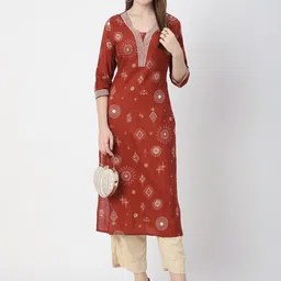 R&B Ethnic Motifs Printed Straight Kurta-picture-14
