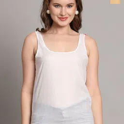 The Chikan Label Pack of 2 Cotton Solid Camisoles-image-93