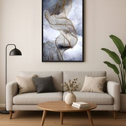 999Store Grey & White Modern Flowing Lines Canvas Wall Paintings-image-54