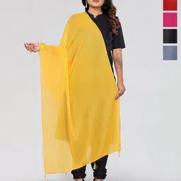 Moda Rapido Selection Of 5 Lycra Tasselled Border Dupatta-picture-35