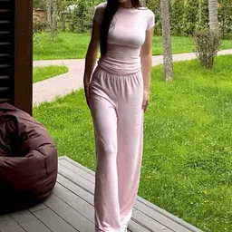 Outzidr Round Neck Knit Top And Trouser Co Ords-image-41