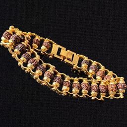 Divine souvenirs Unisex Gold-Plated Artificial Beaded Wraparound Bracelet-56