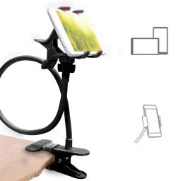 Wanzhow TOP Quality Lazy Stand With Adjustable 360 Rotating Phone Holder Clip Flexible Mobile Holder-14