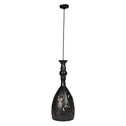 MFD HOME FURNISHING Black Textured Ceiling Lamp-0