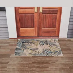 BELLA TRUE Beige & Blue Printed Anti-Skid Doormat-picture-57
