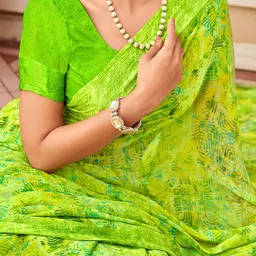 Mitera Zari Poly Chiffon Bagru Saree image 3