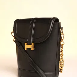 HAUTE SAUCE by Campus Sutra Leather Half Moon Sling Bag-24