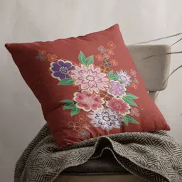 THEYAYACAFE Red & Purple Floral Velvet Square Cushion Covers-image-7