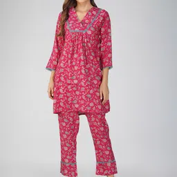 Bindigasm Pinrted Silk Tunic With Trouser Co-Ords-image-21