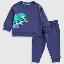 mothercare Boys Printed Pure Cotton Sweatshirt & Joggers-image-77