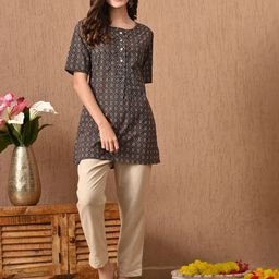 MURLI KURTI Women Ethnic Motifs Printed Pure Cotton Round Neck Kurti-38