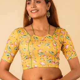 Bindigasm's Advi Printed Jacquard Stretchable Saree Blouse-picture-19