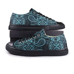 KobSook Men Printed Round Toe Comfort Insole Canvas Sneakers-picture-14