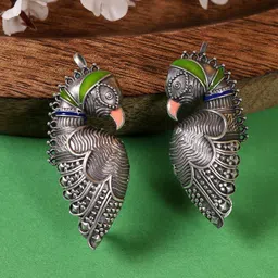 FIROZA Peacock Shaped Ear Cuff Earrings-20
