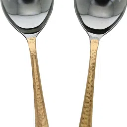 Serving Spoons Dinnerware Serveware Stainless Steel Tableware Copper Handle Copper, Steel Serving Spoon Set-image-30