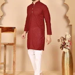 Men Pure Cotton Kurta Pyjama Set-image-1