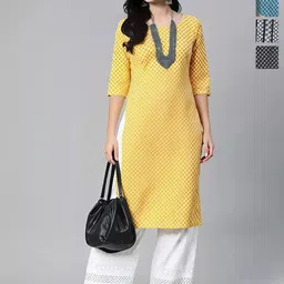 Anouk Rustic Selection Of 4 Ethnic Motifs Printed Round Neck Straight Kurtas-10