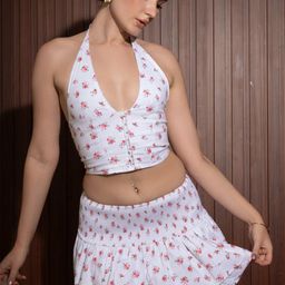 Outcast Printed Ruffled Top & Skirt-image-63
