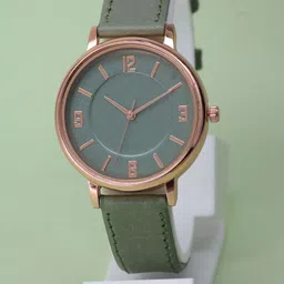 VIRAKTI Women Brass Printed Dial & Leather Wrap Around Straps Analogue Watch G-05-GREEN-G-image-85