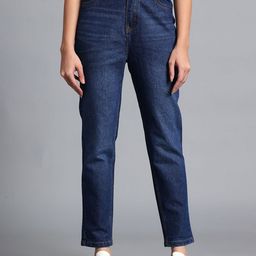 HERE&NOW Women Blue Slim Fit High-Rise Stretchable Cotton Jeans-picture-42