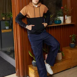 Campus Sutra Men Colourblocked Hooded Sweatshirt-image-76
