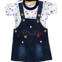 ZADMUS Infants Printed & Embroidered Dungaree With T-Shirt-image-60