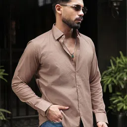 Urban Scissors Men Comfort Fit Solid Spread Collar Casual Shirt-image-55