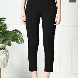 Brainbees Women Smart Skinny Fit High-Rise Cropped Trousers-picture-47