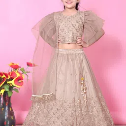 BAESD Girls Floral Embroidered Sequinned Ready to Wear Lehenga & Blouse With Dupatta-picture-7