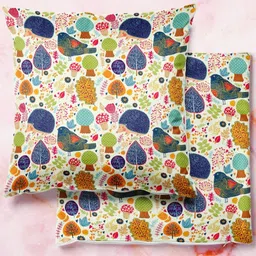 ArtzFolio Multicoloured Set of 2 Velvet Square Cushion Covers-28
