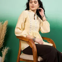 Sangria Embroidered Empire Top-image-36