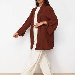 Trendyol Tie-Ups Swimwear Cover Up Top-image-8