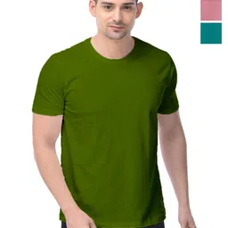 COLOR CAPITAL Unisex Pack Of 3 Solid Round Neck Cotton T-shirts-image-89