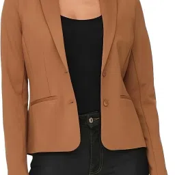 Women Solid Single Breasted Casual Blazer-image-75