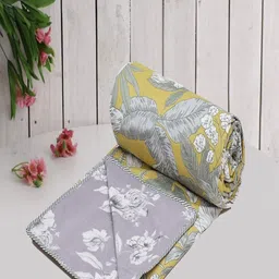 Aura Green & Mustard Floral Microfiber AC Room 150 GSM Single Bed Dohar-image-81