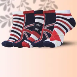 MJE Men Pack Of 5 Patterned Ankle Length Socks-image-14