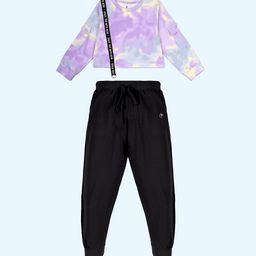 KiddoPanti Girls Tie & Dyed T-shirt with Trousers-picture-27
