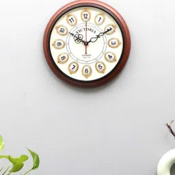 pristine interiors Vintage Brown Wood & MDF Wall Clock-picture-29
