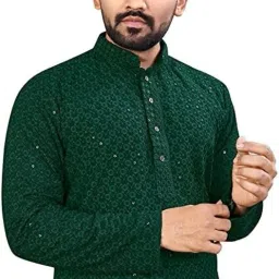 Men Embellished Viscose Rayon Straight Kurta-picture-2