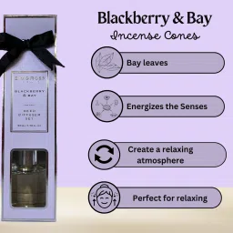 Sim & Ross | BlackBerry & Bay Reed Diffuser Set | Includes 5 Wooden Reed Sticks | 50Ml Toxin Free & Calming Effect, Room Freshener for Home, Bedroom, Bathroom Diffuser image 2