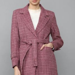 100% Cotton Checkered Coat For Women-image-35