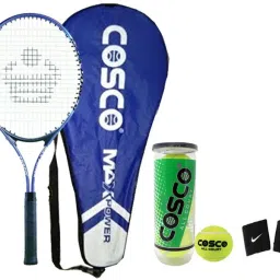 Max Power Tennis Racket kit- (1 Racket "Senior Size", 3 Ball, 2 Wrist Band) Tennis Kit-image-24
