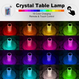ratixes Crystal Lamp,Touch Control Rose Lamp, Table Lamp with 16 RGB Color Changing, Table Lamp image 4